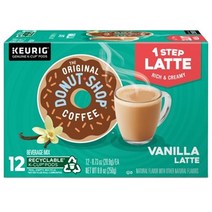 The Original Donut Shop Vanilla Latte 더오리지널 도넛샵 원스텝 바닐라 라떼 큐리그 캡슐 12개입 3박스