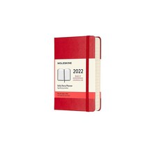 Moleskine 클래식 12개월 2022 데일리 플래너 소프트 커버 포켓 (8.9 x 14cm(3.5 5.5인치)) 스칼렛 레드, Scarlet Red, Scarlet Red