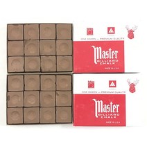미국에서 제작 - 마스터 초크 2박스 수영장 큐 및 당구 스틱 팁용 24피스 포레스트 그린 Master Chalk, Brown