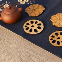 예쁜 컵받침 티코스터 원목 나무 커피잔 찻잔 손님 카페 인테리어, 디자인, 나뭇잎