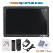 디지털액자 디지털액자10인치 광시야각 다기능액자 andoer 17 인치 디지털 사진, 32GB 카드로, 미국 플러그