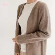 hm 홀가먼트 쿠니 라쿤 폭스 메리노울 니트 가디건 (단품) 핑크 민트