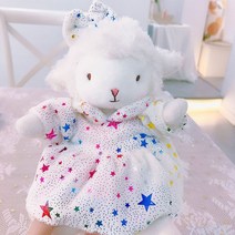 PKTOYS DIY 소녀심 행운 예쁘다 귀여운 오가닉 양 인형 옷 애착 알파카 동물 가족 선물 Y24, 팬텀 스타 정장 양고기, 17cm (원래 선물 상자 선물 가방)