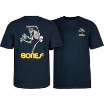 Powell Peralta 스케이트보드 스켈레톤 티셔츠 화이트 XL, Navy