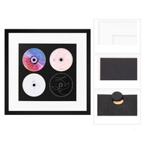 Mar.06 191번 예취 원목 cd 액자 디스크 수납 앨범 소장 dvd 보관용 디스크 수집 액자 벽걸이 전시액자Z, 9_별빛 블랙 (벽 걸 기 전용) 화이트 카드 블랙 카