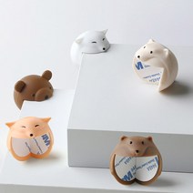 캐릭터 실리콘 아기 모서리보호대, 고양이 화이트, 4cmX4cm