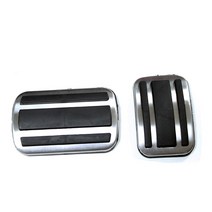 자동차 스타일링 AT/MT 가스 브레이크 페달 커버 드릴 스틸 미끄럼 방지 가속기 오버레이 푸조 3008 2017 2, 02 AT 2PCS