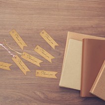 크라프트 답례용 모양라벨지 종이택 선물용 라벨택, 라벨지 30장 마끈5m, 크라프트지 무지라벨 책갈피