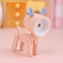 사무실인테리어 장식품 홈인테리어 led 야간 조명 미니 애완 동물 조명 ins 학생 선물 만화 애완 동물 접이식 작은 테이블 램프 귀 미적 방 장식, e02 디어 핑크