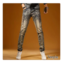 티피/Teepie 빈티지 데님 팬츠 한국판 와이드 스트레이트 프리미엄 트렌드 남성 캐주얼 코디 팬츠