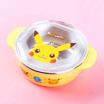 포켓몬스터 논슬립 뚜껑 스텐 대접, 1개