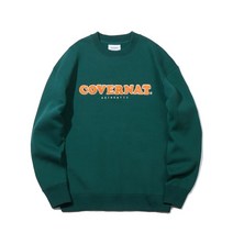 국내매장 정품 커버낫 COVERNAT 부클 쿠퍼 로고 맨투맨 그린