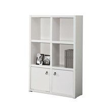 휴센 굿센스 3단 책장 800 도어형, 화이트