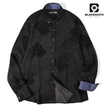 블랙수트나인 슬림핏 긴팔 도트 셔츠 (DNSH72300030001351)