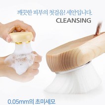 1+1 원목 모공브러쉬 딥클렌징 클렌징솔 세안브러쉬, 1개