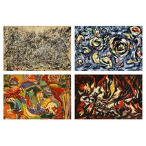 고려미술 명작 갤러리 잭슨폴록 잭슨폴락 Jackson Pollock 명화 그림 액자 인테리어 캔버스액자 와이드형 3종, 5. 그린&실버
