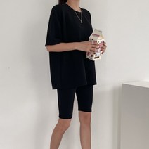 바이커 상하 바이크 팬츠 쇼츠 5부 레깅스 반바지 꾸안꾸 트레이닝 세트 3color