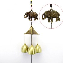 차임벨 무선초인종 도어 차인 챠임 벨 레트로 코끼리 금속 바람 종소리 녹슬지 않는 종 공예 정원 야외 장, 한개옵션0