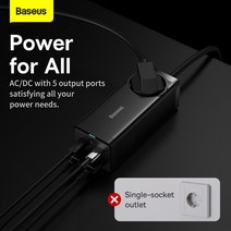 Baseus 100W GaN3 Pro 데스크탑 충전기 전원 스트립 충전 스테이션, 65W EU 220V