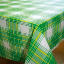 PVC 코팅 방수 식탁보(1롤), 녹체크(PTS1030), 1롤(120cm×25M)