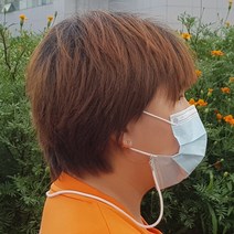 인씨네 마스크 스트랩 심플한 목걸이줄 분실방지 길이 52cm 짧은 고리 목줄 목걸이 넥밴드 인쇄 비용 별도, 화이트(포장없음)