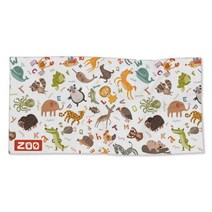 이츠굿텐 극세사 비치타월 대형 물놀이 수영 목욕 타올 수건, 08 알파벳 동물