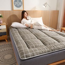 손님용 토퍼 바닥 싱글 접이식 접는 두꺼운 원룸 매트리스, 격자