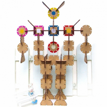 퍼니스쿨 입체구성 퍼즐 나무퍼즐 조립하기 조립 만들기 블럭놀이 4종중택, 12피스, 3.사각구성