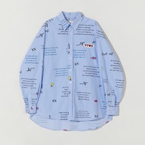 브이투 로고 그래피티 셔츠_블루 - BLUE 126565