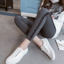 큰언니 빅사이즈 밴딩 레이스 팬츠 여성용 스판 캐주얼 레깅스 3XL~6XL
