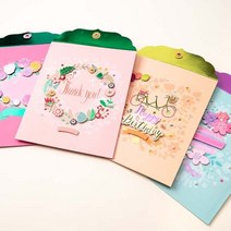 [diy종이봉투] 종이봉투 용돈 편지 선물 단추봉투 만들기 꾸미기 DIY, 민트핑크