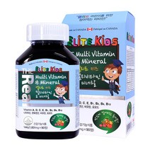 더 리얼 엘리트 키즈 멀티비타민 앤 미네랄 츄어블 90정/씹어먹는 비타민 3개월분
