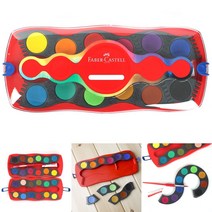 파버카스텔 물감 세트 (24색) 커넥터 수채 개별 칸 용기 고체 미술 그림 수업 놀이 어린이