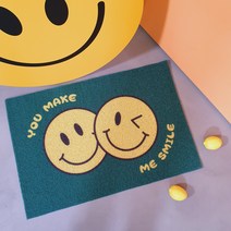 욜리욜로 스마일데이지 현관코일매트 사무실 신발털이 90 x 60 cm, 스마일트윈