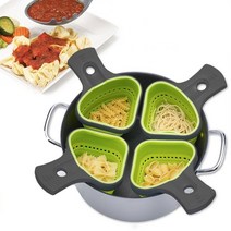 칼국수 수제비 만들기 만두 면기 틀 면뽑기 국수 기계 1pcs 파스타 도구 접이식 실리콘 소쿠리 여과기 주방 여과기 스파게티 그물 밥솥 바구니 소쿠리 주방 베이킹 도구, 초록