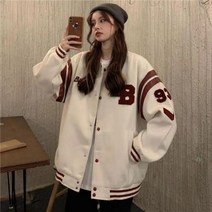 과잠 항공점퍼 간절기 아우터 Deeptown 여성용 빈티지 야구 재킷 패션 스트리트웨어 가을 미학적 블랙 오버사이즈 헤비 칼리지