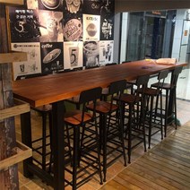 우드슬랩 긴 식탁 바테이블 2m 3m 카페 중심테이블, 240 x 40 x 105 (데스크탑 5cm)