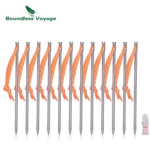 텐트 부속품 텐트용품 무한 항해 티타늄 페그 캠핑 텐트 스테이크 헤비 듀티 텐트 네일 야외 피크닉 텐트 핀 4-8-12 개/몫, 03 12 pieces