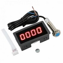 스위치 센서가 고 LCD 10-9999RPM 4 굴삭기 용 디지털 LED 타코미터 RPM 속도계 자동차 차량용, 01 Red light