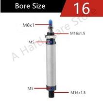 유압실린더 소형 유압 프레스 에어 실린더 airtac 유형 공압 미니 알루미늄 보어 16 mal 16x25x50x75x100x125x150x175x200, 템플릿 16, 75
