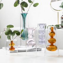 글라스 이중 유리 앤틱 화병, D타입