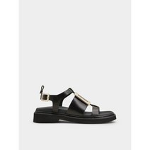 로저비비에 여성 샌들 슬리퍼 Roger Vivier Viv Rangers Metal Buckle Sandals in Leather RVW64031520BSSB999