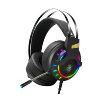 7.1 채널 유선 헤드폰 LED 빛나는 조정 가능한 게임용 헤드셋 USB 이어폰 마이크 상자 패키지 포함, 가방