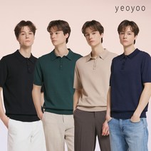 (론칭가69 000원) 여유 남성 반팔 카라 니트4종(24SS)