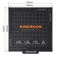 메가 3d 프린터 부품 kingroon 마그네틱 침대 테이프 인쇄 스티커 180235310mm 스퀘어 빌드 플레이트 테이프 표면 플렉스 매기 시트, 2세트, 협력사, 235x235mm