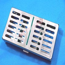 New German Stainless Dental Autoclave Sterilization Cassette Rack Box Tray for 7 Instruments-Green, 1