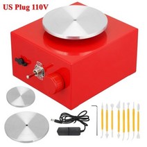 도예회전판 도자기재료 도자기물레 미니 도자기 휠 전기 성형 기계 턴테이블 DIY 클레이 도구 세라믹 6.5 10CM 2 트레이 조각 키트, US Plug 3
