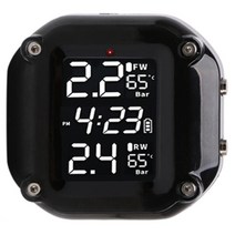 오토바이 타이어 압력 모니터 시스템 모토 TPMS 자동 자전거 타이어 알람 LCD 2 륜 오토바이를위한 실시간 모니터, 하나, 검은 색, 1개