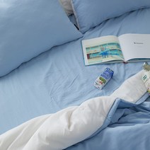 모모 Q 세트 소프트마이크로 퀸사이즈 퀼팅 차렵이불 패드 옥수수솜 프로즌 스카이