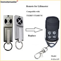 리모컨 찾기 Chamberlain Liftmaster TX2REV 433MHz 차 고문 제어 클론 리프트 마스터 게이트 도어 오프너, 한개옵션0